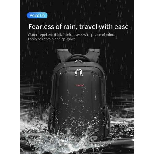 Urban anti-theft backpack with USB port and your custom print 15.6