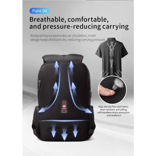 Urban anti-theft backpack with USB port and your custom print 15.6