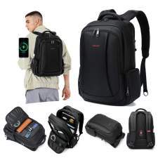 Urban anti-theft backpack with USB port and your custom print 15.6