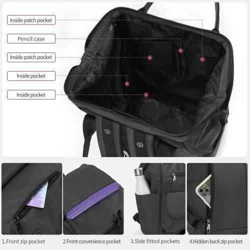 Waterproof 2-in-1 women's backpack with your print 14