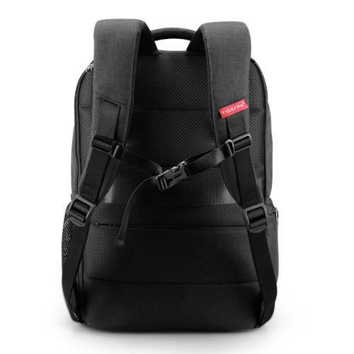 Business backpack with double zipper and USB port with logo 15.6