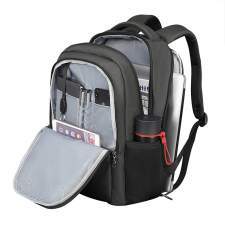 Business backpack with double zipper and USB port with logo 15.6