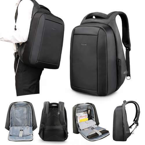 Urban anti-theft backpack with hidden zipper and company logo 15.6