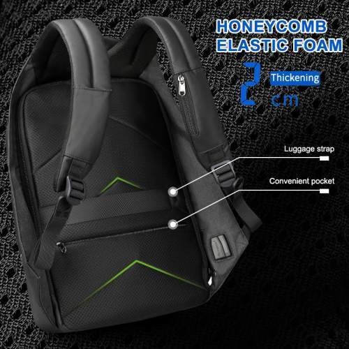 Urban anti-theft backpack with hidden zipper and company logo 15.6
