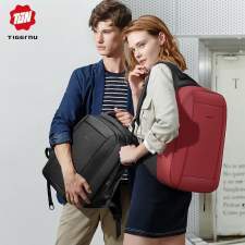 Urban anti-theft backpack with hidden zipper and company logo 15.6