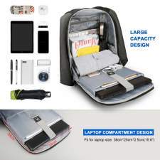 Urban anti-theft backpack with hidden zipper and company logo 15.6