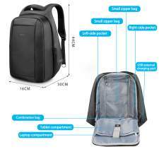 Urban anti-theft backpack with hidden zipper and company logo 15.6