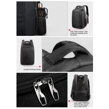 Urban anti-theft backpack with hidden zipper and company logo 15.6