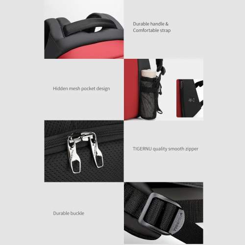 Urban anti-theft backpack with hidden zipper and company logo 15.6