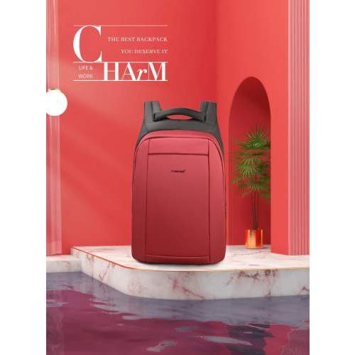 Urban anti-theft backpack with hidden zipper and company logo 15.6