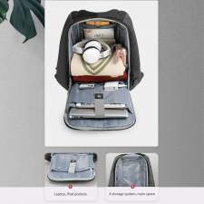 Urban anti-theft backpack with hidden zipper and company logo 15.6