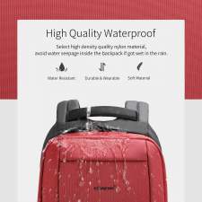 Urban anti-theft backpack with hidden zipper and company logo 15.6