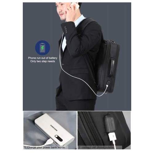 Multi-functional 4-in-1 business bag with USB port and your logo 15.6
