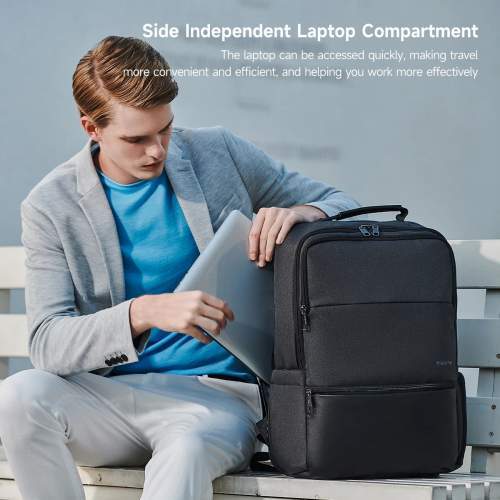 Spacious travel backpack with RFID protection and logo print 19