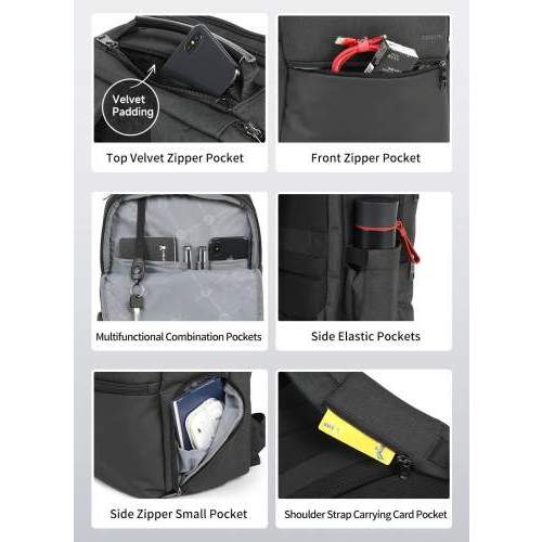 Spacious travel backpack with RFID protection and logo print 19