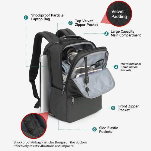 Spacious travel backpack with RFID protection and logo print 19