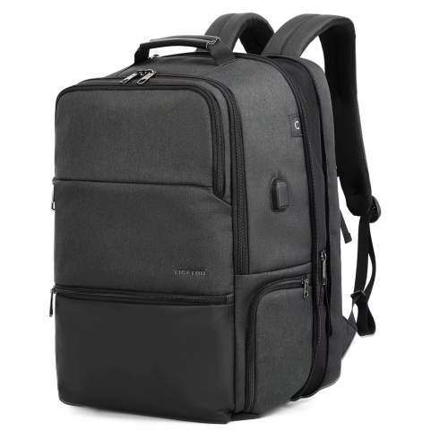 Spacious travel backpack with RFID protection and logo print 19