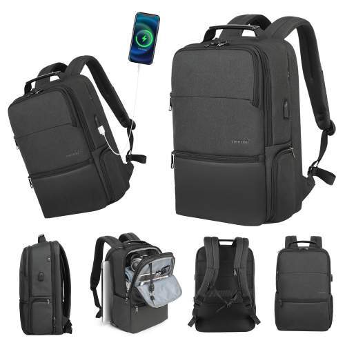 Spacious travel backpack with RFID protection and logo print 19