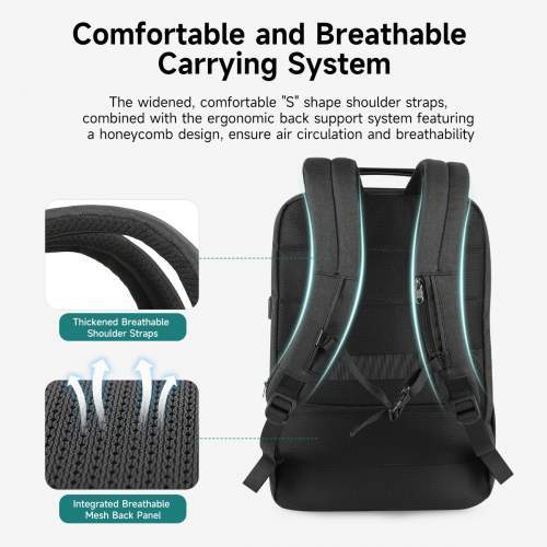 Spacious travel backpack with RFID protection and logo print 19