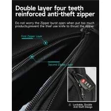 Spacious travel backpack with RFID protection and logo print 19