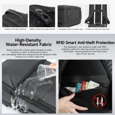 Spacious travel backpack with RFID protection and logo print 19