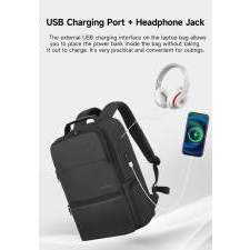 Spacious travel backpack with RFID protection and logo print 19