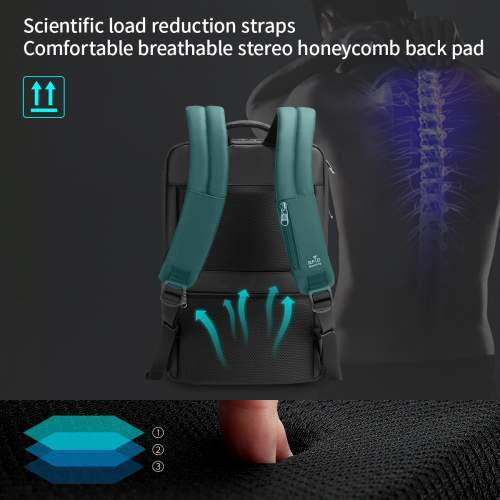 Urban backpack with RFID pocket and 180° opening with logo 15.6