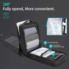 Urban backpack with RFID pocket and 180° opening with logo 15.6