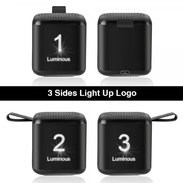 Mini bluetooth speaker light up logo