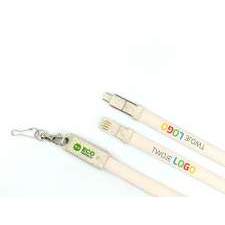Eco-friendly 3-in-1 lanyard cable MIAMI ECO made of wheat straw with logo