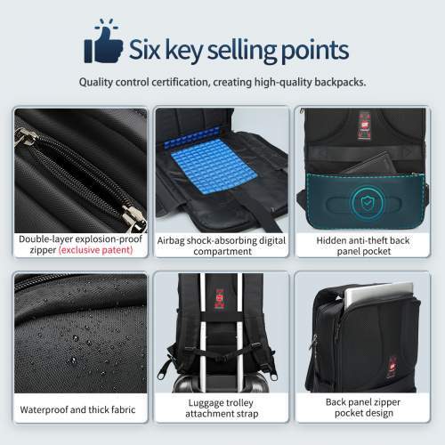 Bezpieczny plecak biznesowy z systemem 180° i Twoim logo 17