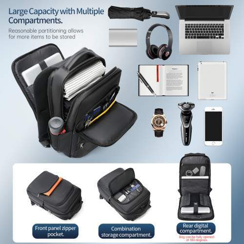 Bezpieczny plecak biznesowy z systemem 180° i Twoim logo 17