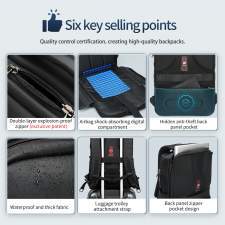 Bezpieczny plecak biznesowy z systemem 180° i Twoim logo 17