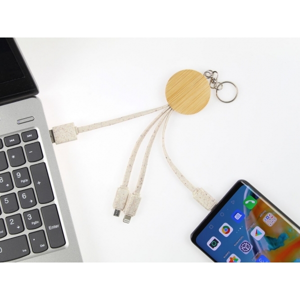Bamboo charging multicable USB 3in1