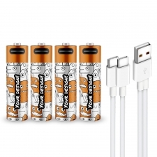 Custom USB-C rechargeable Battery AA with logo 1300mAh