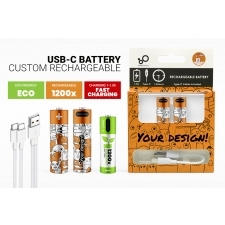 Baterie akumulatorki AAA reklamowe USB-C z logo 400mAh