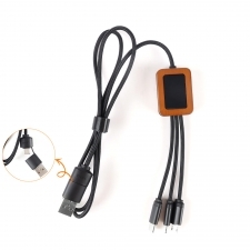 Ekologiczny kabel USB GUYANA LONG SQUARE z podświetlanym logo