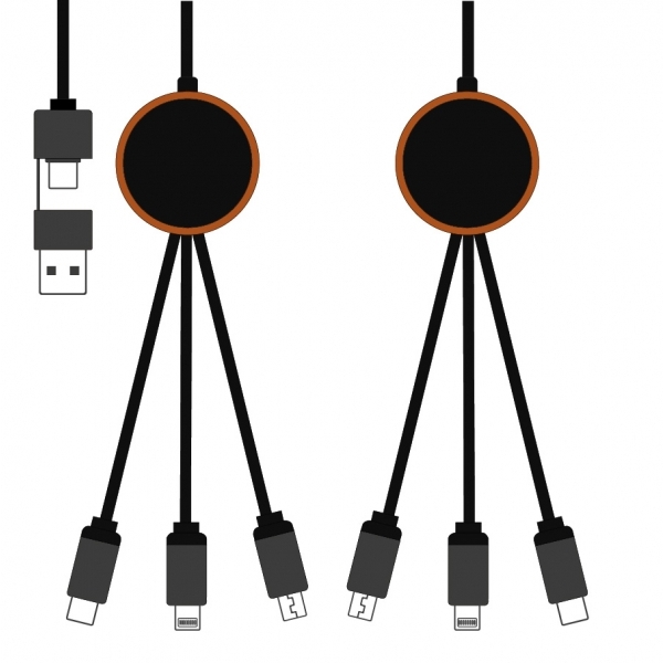 Ekologiczny kabel USB GUYANA LONG z podświetlanym logo