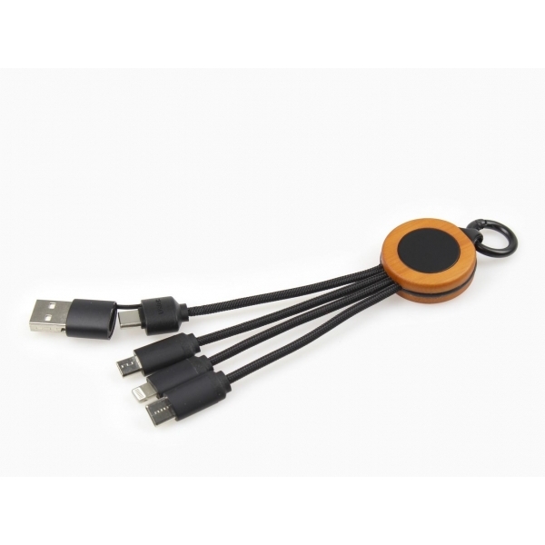 Ekologiczny kabel USB GUYANA z podświetlanym logo