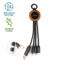 Ekologiczny kabel USB GUYANA z podświetlanym logo