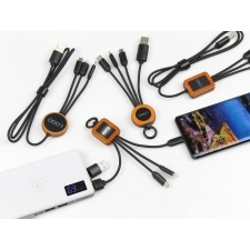Eco USB cable GUYANA SQUARE with light up logo
