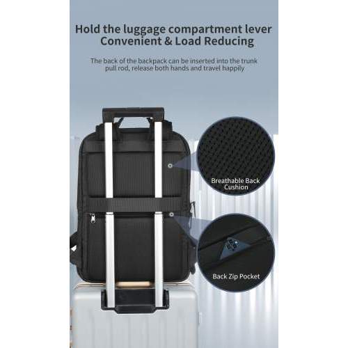 Modern expandable urban backpack with logo printing 15.6