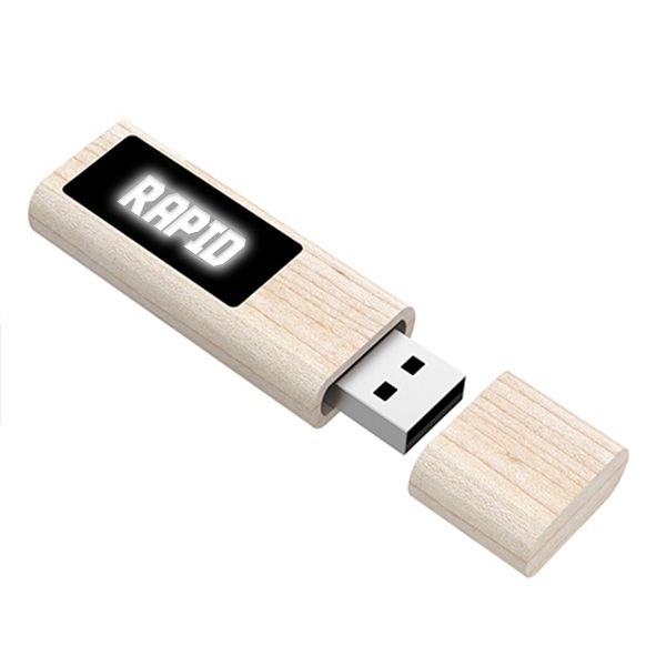 Pamięć USB drewniana z podświetlanym logo 1-128GB