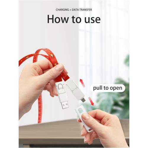Promotional 6-in-1 60W lanyard USB cable COLORADO with full color print