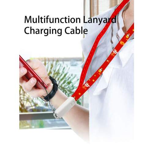 Promotional 6-in-1 60W lanyard USB cable COLORADO with full color print