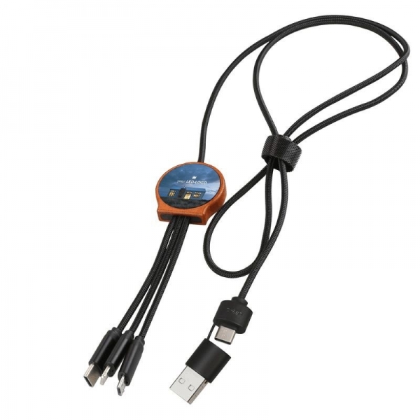 Kabel USB 6w1 z podświetlaną grafiką