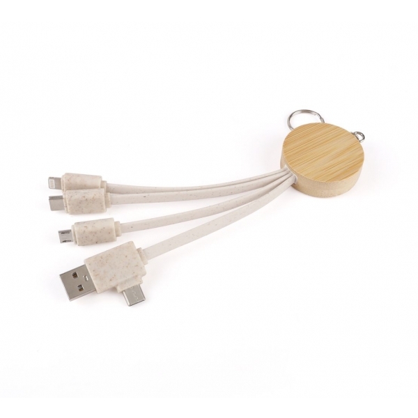 Bamboo charging multicable USB 3in1 Type-C