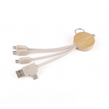 Bamboo charging multicable USB 3in1 Type-C