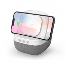 Speaker with foldable stand & wireless charging