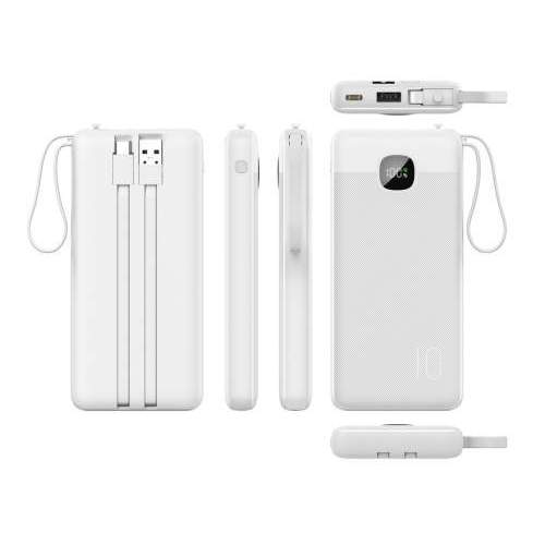 Power bank z 3 wbudowanymi kablami i szybkim ładowaniem LONDON 10K 10000mAh